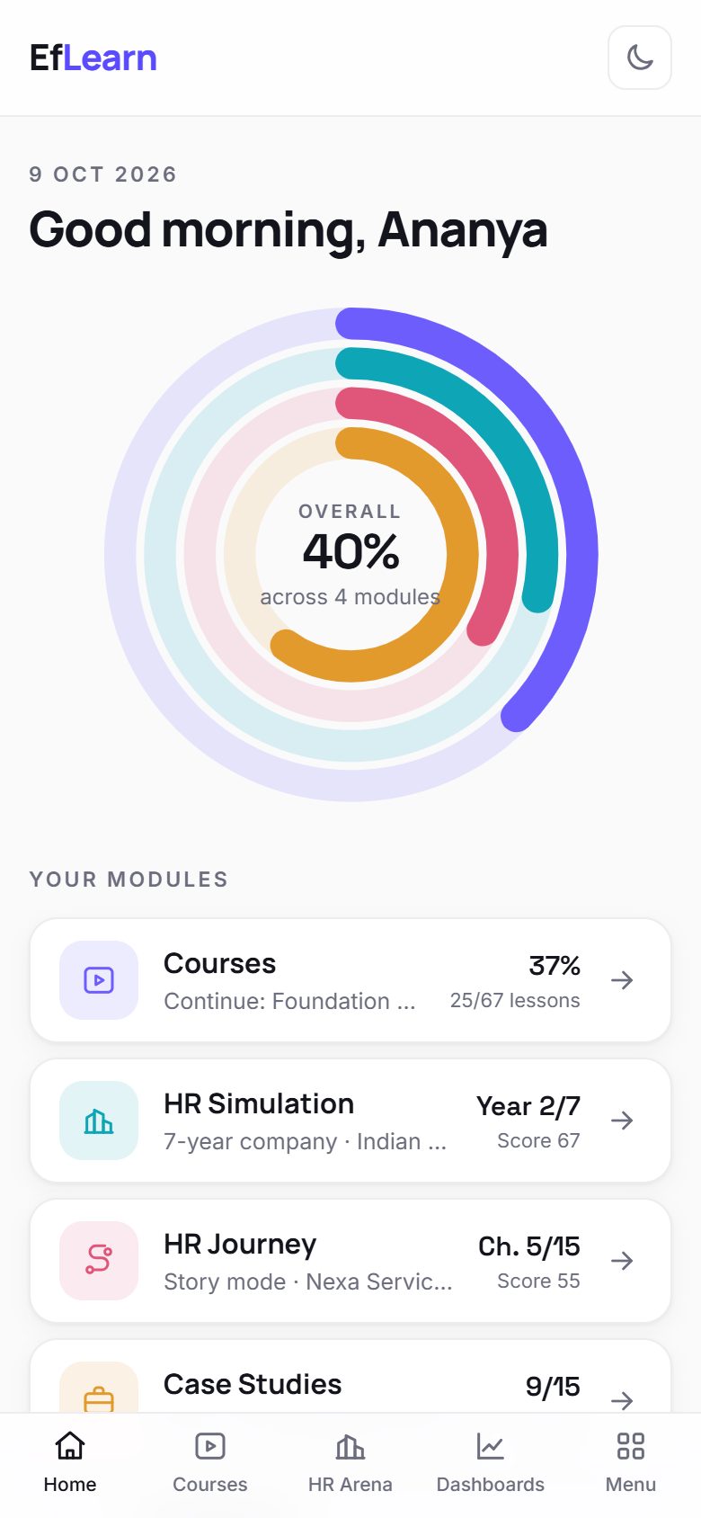 EfLearn on a phone